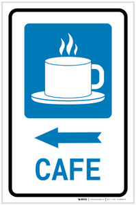 Cafe Left Arrow with Icon Portrait - Label