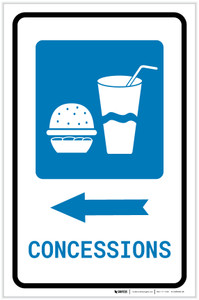 Concessions Left Arrow with Icon Portrait - Label