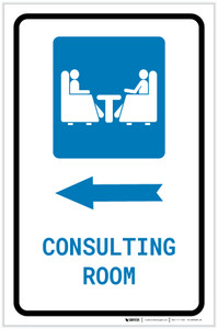 Consulting Room Left Arrow with Icon Portrait - Label