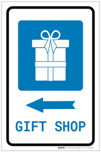 Gift Shop Left Arrow with Icon Portrait - Label
