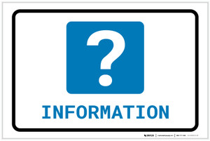 Information with Question Mark Landscape - Label