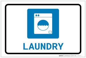 Laundry with Icon Landscape - Label