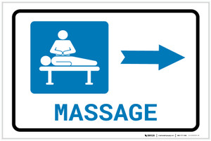 Massage Right Arrow with Icon Landscape - Label