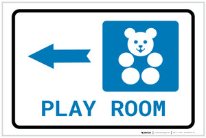 Play Room Left Arrow with Icon Landscape - Label