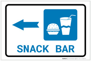 Snack Bar Left Arrow with Icon Landscape - Label