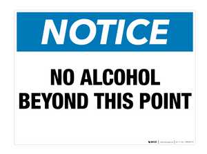 Notice: No Alcohol Beyond This Point - Wall Sign