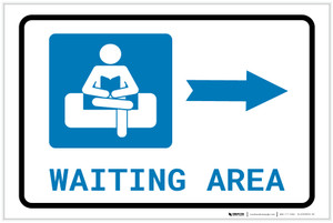 Waiting Area Right Arrow with Icon Landscape - Label