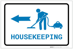 Housekeeping Left Arrow with Icon Landscape v2 - Label