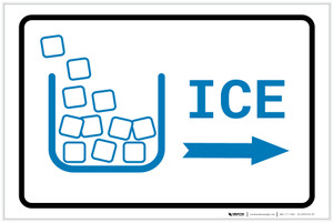Ice Right Arrow with Icon Landscape v2 - Label