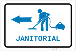 Janitorial Left Arrow with Icon Landscape v2 - Label