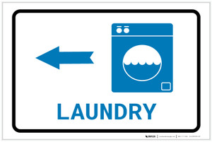 Laundry Left Arrow with Icon Landscape v2 - Label