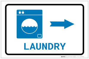 Laundry Right Arrow with Icon Landscape v2 - Label