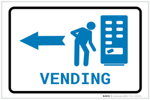 Vending Machine Left Arrow with Icon Landscape v2 - Label