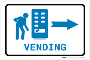 Vending Machine Right Arrow with Icon Landscape v2 - Label