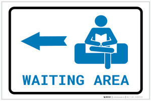 Waiting Area Left Arrow with Icon Landscape v2 - Label