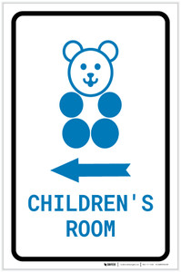 Children's Room Left Arrow with Icon Portrait v2 - Label