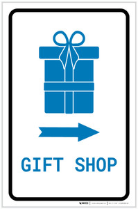 Gift Shop Right Arrow with Icon Portrait v2 - Label