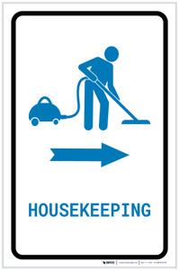 Housekeeping Right Arrow with Icon Portrait v2 - Label