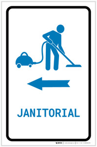 Janitorial Left Arrow with Icon Portrait v2 - Label