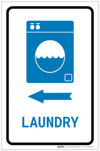 Laundry Left Arrow with Icon Portrait v2 - Label