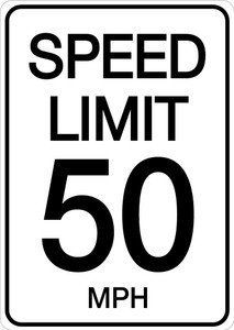 Speed Limit 50 mph - Wall Sign Speed Limit 50 mph - Wall Sign