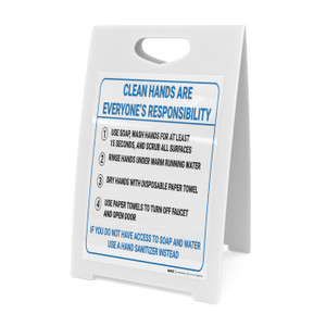 Clean Hands are Everyone's Responsibility - A-Frame Sign