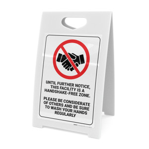 Handshake-Free Zone - A-Frame Sign