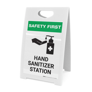 Safety First: Hand Sanitizer Station Portrait - A-Frame Sign Safety First: Hand Sanitizer Station Portrait - A-Frame Sign