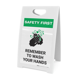 Safety First: Remember To Wash Your Hands Portrait - A-Frame Sign