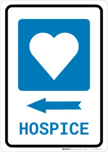 Hospice Left Arrow with Icon Portrait - Wall Sign