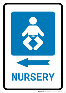 Nursery Left Arrow with Icon Portrait - Wall Sign
