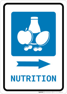 Nutrition Right Arrow with Icon Portrait - Wall Sign