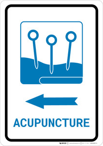 Acupuncture Left Arrow with Icon Portrait v2 - Wall Sign