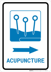 Acupuncture Right Arrow with Icon Portrait v2 - Wall Sign