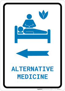 Alternative Medicine Left Arrow with Icon Portrait v2 - Wall Sign