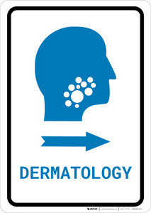 Dermatology Right Arrow with Icon Portrait v2 - Wall Sign