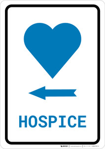 Hospice Left Arrow with Icon Portrait v2 - Wall Sign