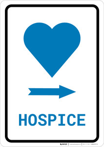 Hospice Right Arrow with Icon Portrait v2 - Wall Sign