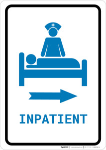 Inpatient Right Arrow with Icon Portrait v2 - Wall Sign