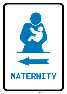 Maternity Left Arrow with Icon Portrait v2 - Wall Sign