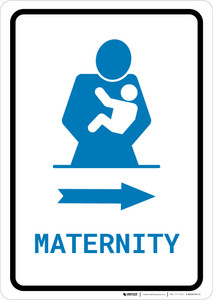 Maternity Right Arrow with Icon Portrait v2 - Wall Sign