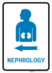 Nephrology Left Arrow with Icon Portrait v2 - Wall Sign