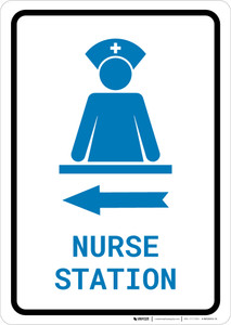Nurse Station Left Arrow with Icon Portrait v2 - Wall Sign