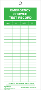 Emergency Shower Test Record Tags Emergency Shower Test Record Tags