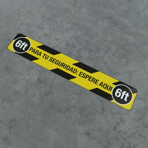Para Tu Seguridad: Espere Aqui 6ft - Social Distancing Strip Para Tu Seguridad: Espere Aqui 6ft - Social Distancing Strip