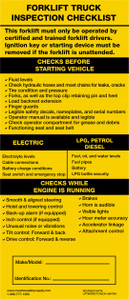 Forklift Inspection Checklist (Adhesive) Forklift Inspection Checklist (Adhesive)