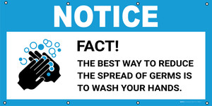 Notice: Fact Best Way To Reduce The Spread Of Germs with Icon - Banner