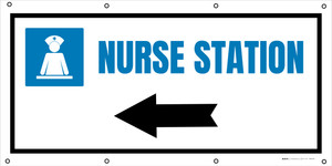 Nurse Station Left Arrow with Icon - Banner
