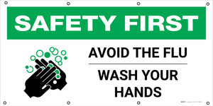 Safety First: Avoid The Flu Wash Your Hands with Icon - Banner