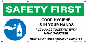 Safety First: Good Hygiene Is In Your Hands with Icon - Banner